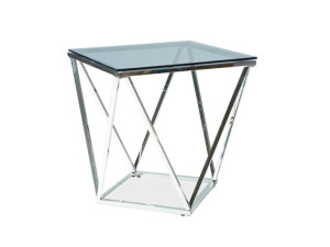 Ława SILVER B 50X50 srebrny, szklana, SIGNAL