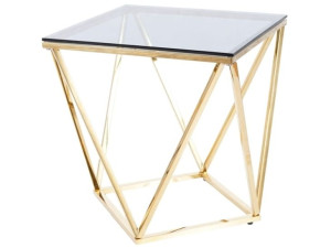 Ława SILVER B 50x50 złota, szklana, SIGNAL