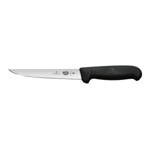 Victorinox, nóż, ostrze gładkie, 15 cm, Fibrox, czarny