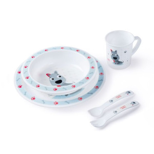 Canpol plastikowy zestaw stołowy Cute Animals 4/401_blu