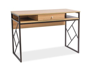 Biurko TABLO B dąb/ciemny brąz, w stylu loft, SIGNAL