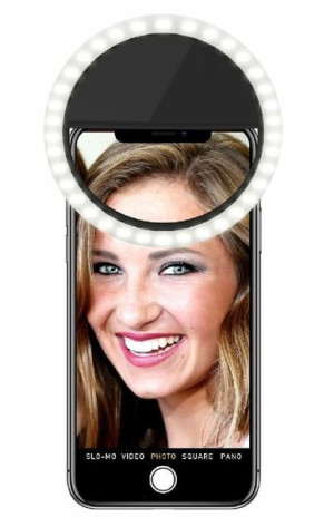 Lampa Do Selfie Led Ring Na Telefon + Kabel Usb Czarna