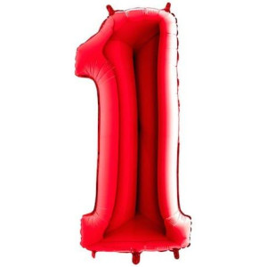 Balon 17" 45cm Cyfra Czerwona 1