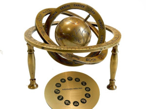 Astrolabium mosiężne z symbolami zodiaku piękny pomysł na prezent