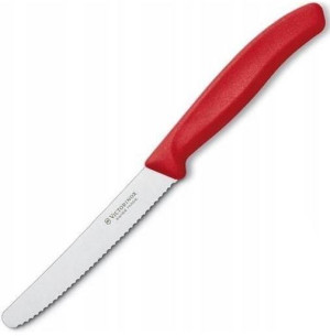 Victorinox Swiss Classic, nóż, ostrze ząbkowane, 11 cm, czerwony