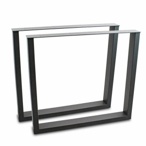Nogi Do Stołu Blatu Duże Masywne Ze Stali Czarne 90cm X 72cm