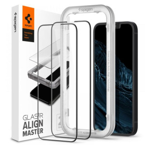 Szkło hartowane SPIGEN ALM GLASS FC 2-PACK iPhone 13/13 PRO czarny