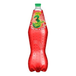 3 owoce oranżada czerwona 1,5l+250ml gratis gazowany zawierający 20% soku