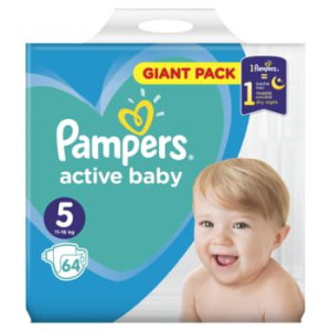 Pampers Active Baby Rozmiar 5, 64 pieluszki, 11-16 kg