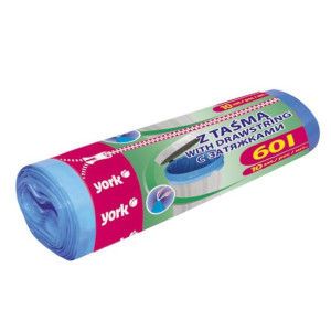 Worki na śmieci z taśmą York Lux 60 l / 10 sztuk
