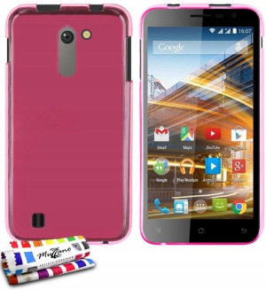 Miękkie etui Archos 50 C Neon różowe+pióro MUZZANO