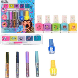 Create it! make-up zestaw z brokatem galaxy + pachnące lakiery do paznokci