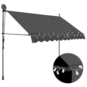 Ręcznie zwijana markiza z LED, 250 cm, antracytowa