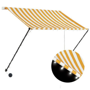 Markiza zwijana z LED, 100x150 cm, żółto-biała