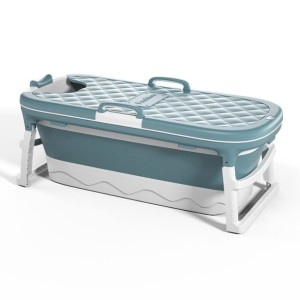 Wanna Składana Silikonowa Niebieska 136cm Domowe SPA