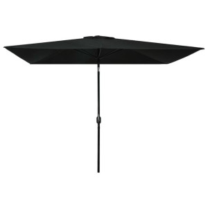 Parasol ogrodowy na metalowym słupku, 300 x 200 cm, czarny