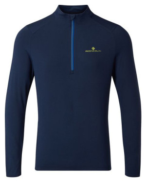 RONHILL Bluza biegowa męska TECH THERMAL 1/2 ZIP TEE granatowa