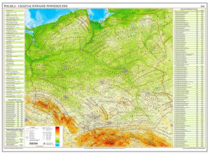 Polska Mapa Ścienna Fizyczna Magnetyczna