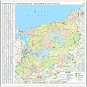 Zachodniopomorskie Mapa Ścienna Magnetyczna 2021