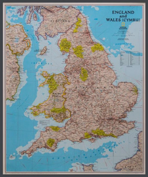 Anglia Walia Classic Mapa Ścienna Magnetyczna Rama