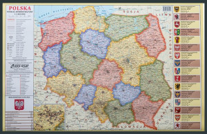 Polska Mapa Ścienna Administracyjna Magnetyczn