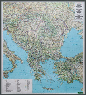 Bałkany Europa Pd Mapa Ścienna Drogowa Magnetyczna