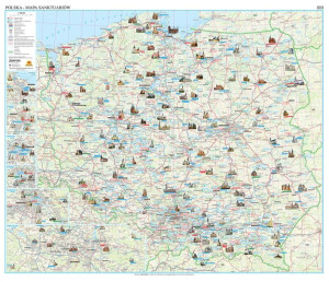 Polska Sanktuaria Mapa Ścienna Magnetyczna