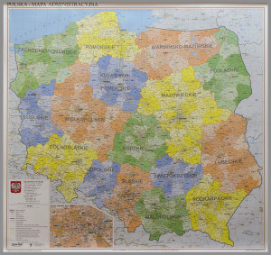 Polska Mapa Ścienna Administracyjna Magnetyczna