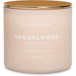 Colonial Candle - Sandalwood Bonfire - sojowa świeca zapachowa w szkle z 3