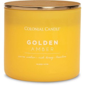 Colonial Candle - Golden Amber - sojowa świeca zapachowa w szkle z 3 knotam