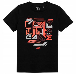 T-shirt Dziecięcy 4f Hjz21-jtsm006a Czarny
