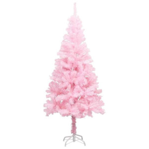 Sztuczna choinka ze stojakiem, różowa, 120 cm, PVC