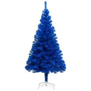 Sztuczna choinka ze stojakiem, niebieska, 120 cm, PVC