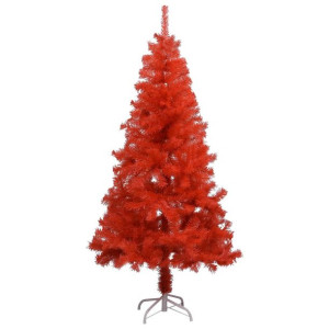 Sztuczna choinka ze stojakiem, czerwona, 120 cm, PVC