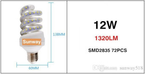 Żarówka Led E27 Spirala 12 W Ciepła/zimna 1320 Lm