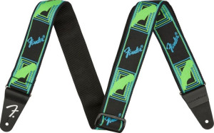Fender Neon Monogram Green/Blue Pasek do gitary