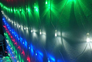Siatka girlanda kurtyna 3.2x0.8m 100 wielobarwnych lampek choinkowych