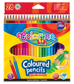 COLORINO Kredki ołówkowe heksagonalne 24 kolory