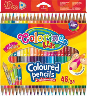 COLORINO Kredki dwustronne trójkątne 24/48 kolorów