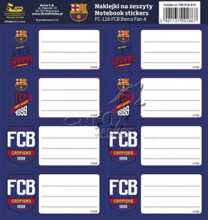 Naklejki na zeszyty FC BARCELONA Messi Neymar