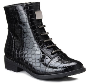 Botki damskie lakierowane FILIPPO 301 czarne