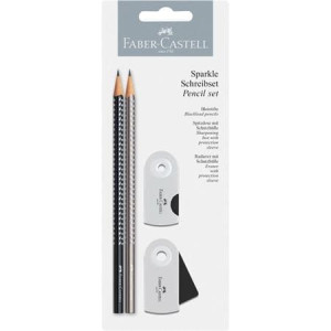 FABER-CASTELL Ołówki Sparkle + Sleeve SREBRNY/CZ