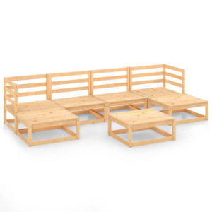 7-cz. zestaw wypoczynkowy do ogrodu, lite drewno sosnowe