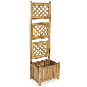 Podwyższona donica ogrodowa z kratką, bambus, 40 cm