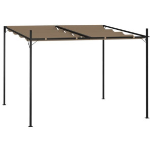 Altana z rozsuwanym dachem, 300x300x233 cm, taupe