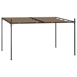 Altana z rozsuwanym dachem, 400x300x233 cm, kolor taupe