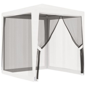 Namiot imprezowy z 4 siatkowymi ściankami, 2x2 m, biały