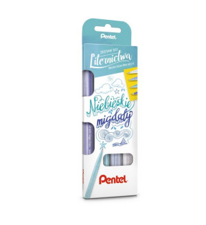 PENTEL Pisak pędzelkowy kaligrafia Brush 4 szt