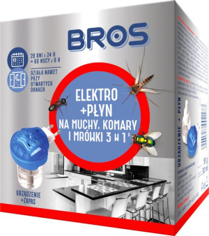 BROS Elektro + płyn na muchy, komary i mrówki 3w1