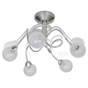 Nowoczesna lampa sufitowa 5 okrągłych kloszy żarówki G9